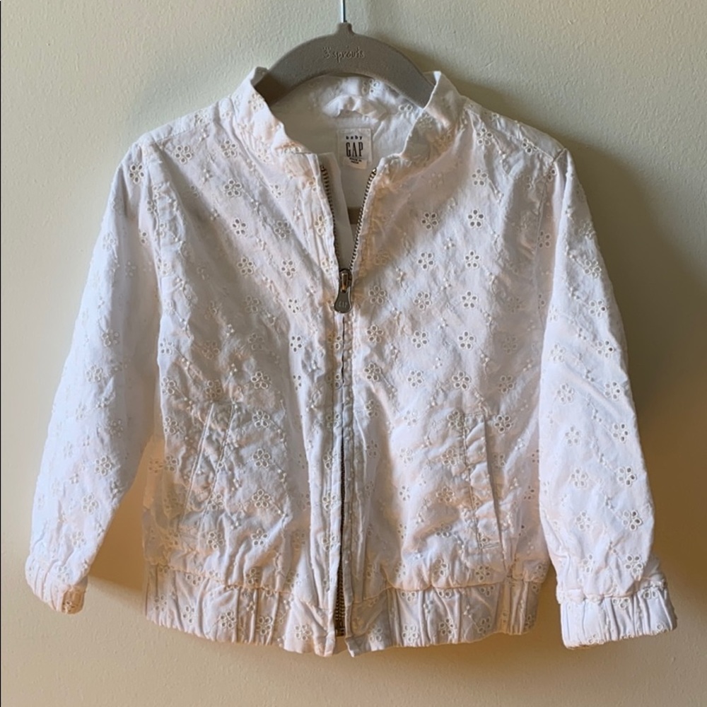 White summer light jacket for toddler girl